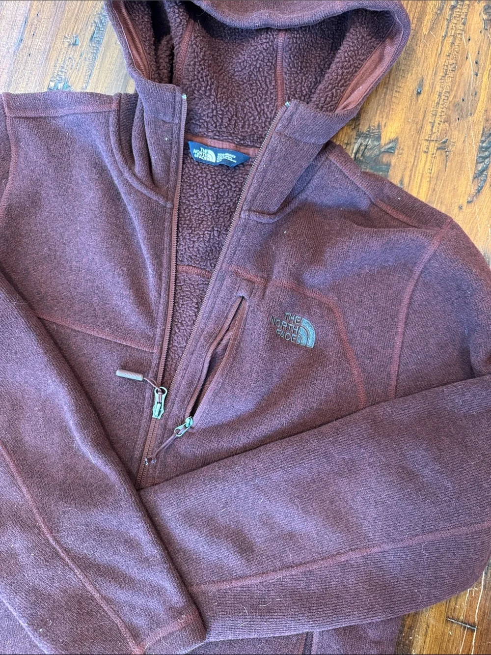 The North Face Men's Full-Zip Hooded Fleece Jacket - Maroon